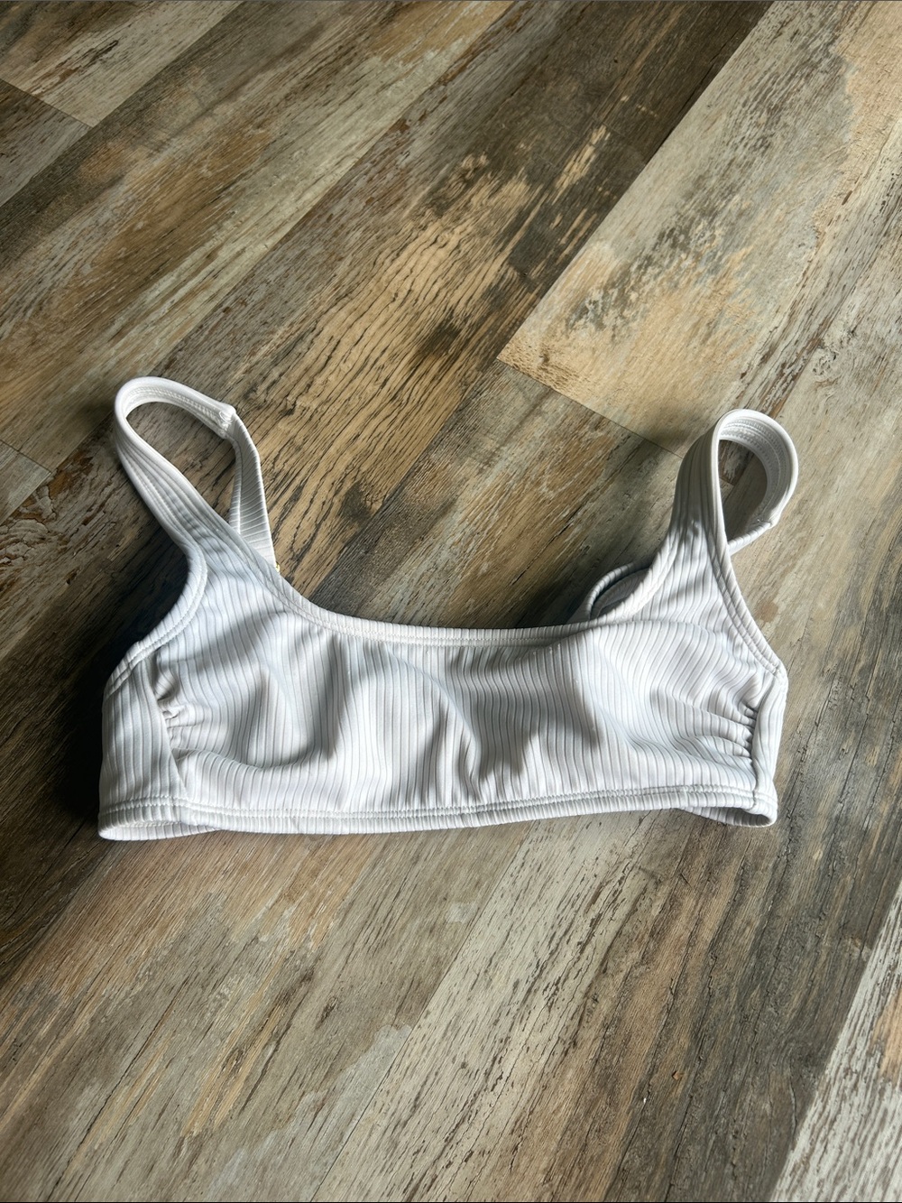 Target White Ribbed Bikini Top